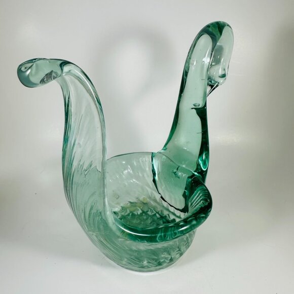 Beautiful Vintage handblown green glass swan in Murano style - Picture 4 of 8
